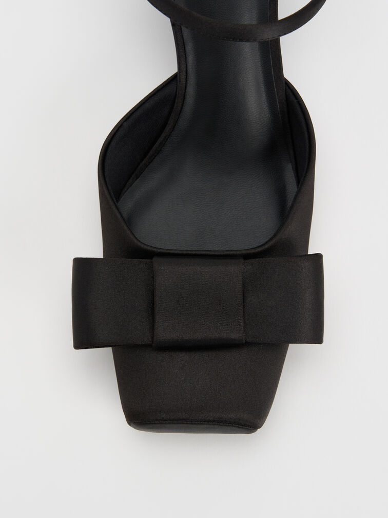 Brantley Bow Ankle-Strap Pumps, Black Textured, hi-res