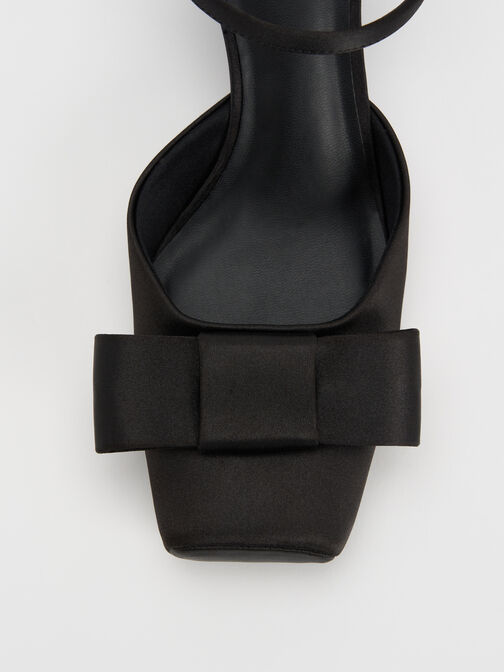 Brantley Bow Ankle-Strap Pumps, Black Textured, hi-res