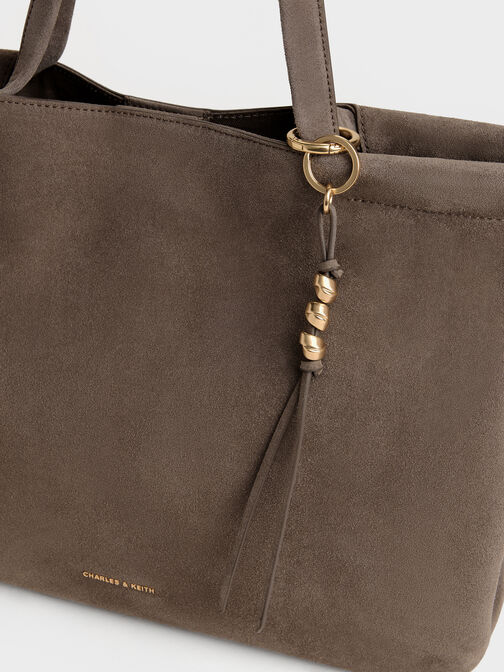 XL Zephyr Tassel Tote Bag, Stone Grey, hi-res