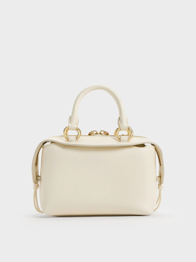 Haylen Braided-Charm Bowling Bag, Cream, hi-res