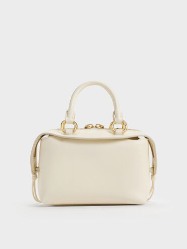 Haylen Braided-Charm Bowling Bag, Cream, hi-res