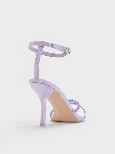 Briella Satin Sequinned Heeled Sandals, Lilac, hi-res