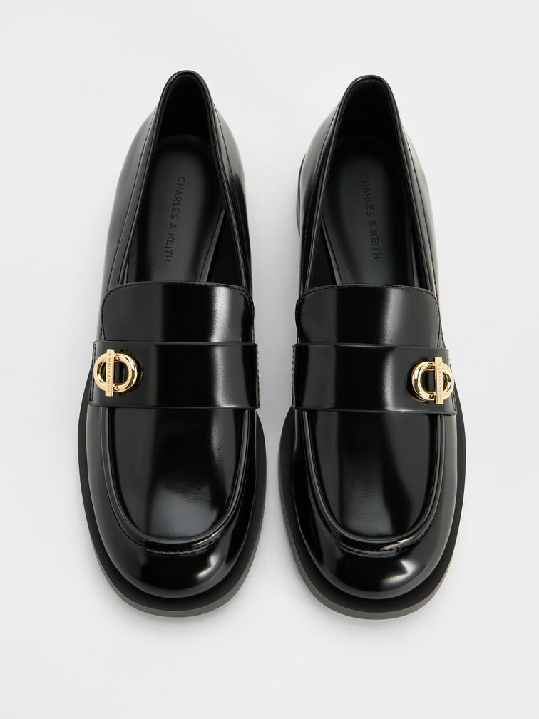 Marley Metallic-Accent Loafers, Black Boxed, hi-res