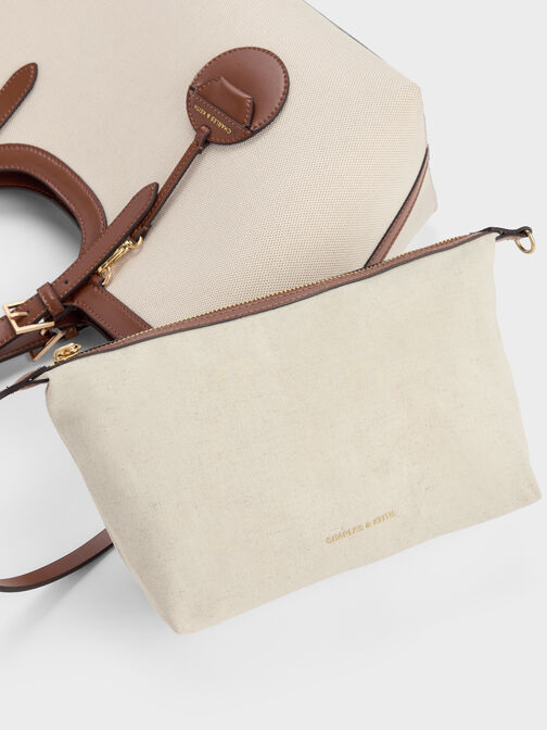 حقيبة حمل قماشية كبيرة الحجم من إينولا, شوكولاتي, hi-res