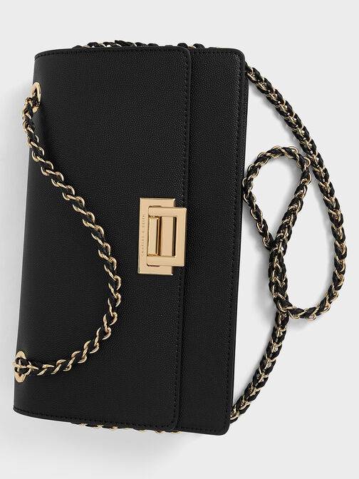 Everline Braided-Strap Shoulder Bag, Black, hi-res