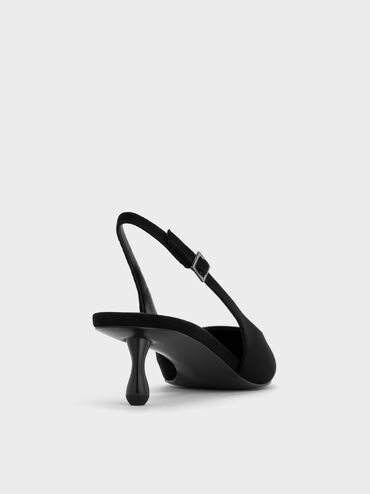 أحذية روثي سلينغ باك بكعب (بامبس) من الجلد السويدي الصناعي, أسود خشن, hi-res