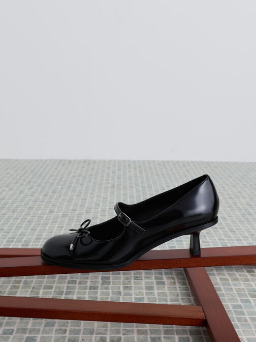 Wendy Kitten-Heel Mary Jane Pumps, Black Boxed, hi-res