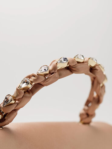 حقيبة إيليان من الساتان, شامباني, hi-res