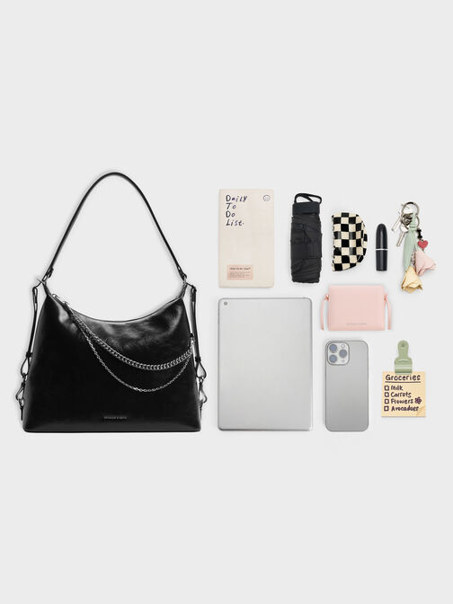 Atwood Chain Convertible Hobo Bag, Noir, hi-res