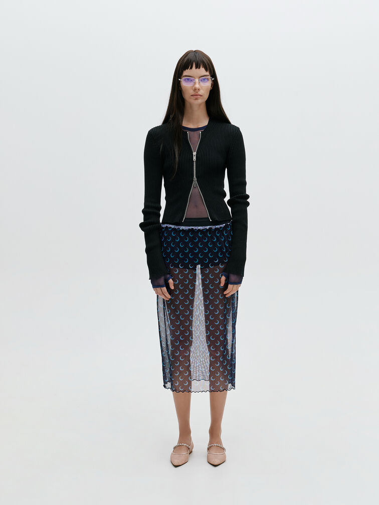 Lace & Satin Crystal Mary Jane Flats, Nude, hi-res