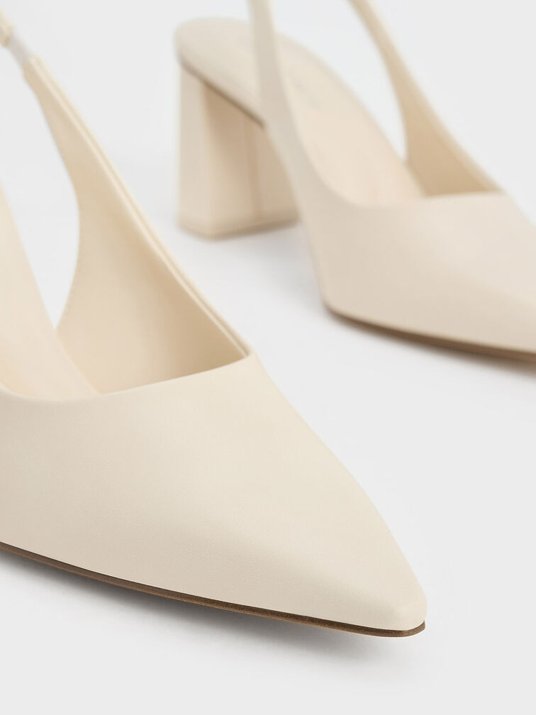 Teagan Pointed Slingback Pumps, Chalk, hi-res