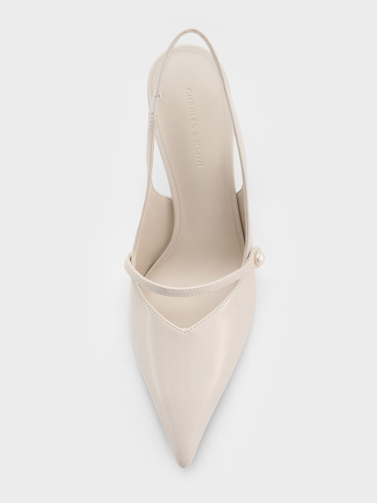Helena Pearl Pointed Slingback Pumps, Chalk, hi-res
