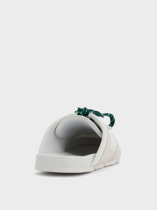 Mesh Lace-Up Sneaker Mules, White, hi-res