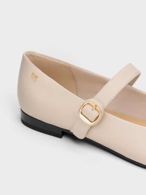 حذاء ماري جين بمقدمة كاب من الجلد الطبيعي, شوفاني, hi-res