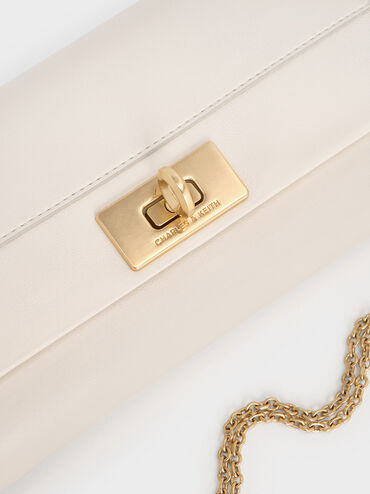 Lennie Chain-Handle Wallet, Cream, hi-res