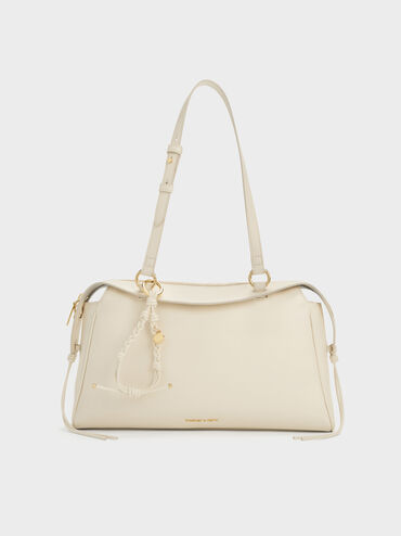 Haylen Braided-Charm Tote Bag, Cream, hi-res