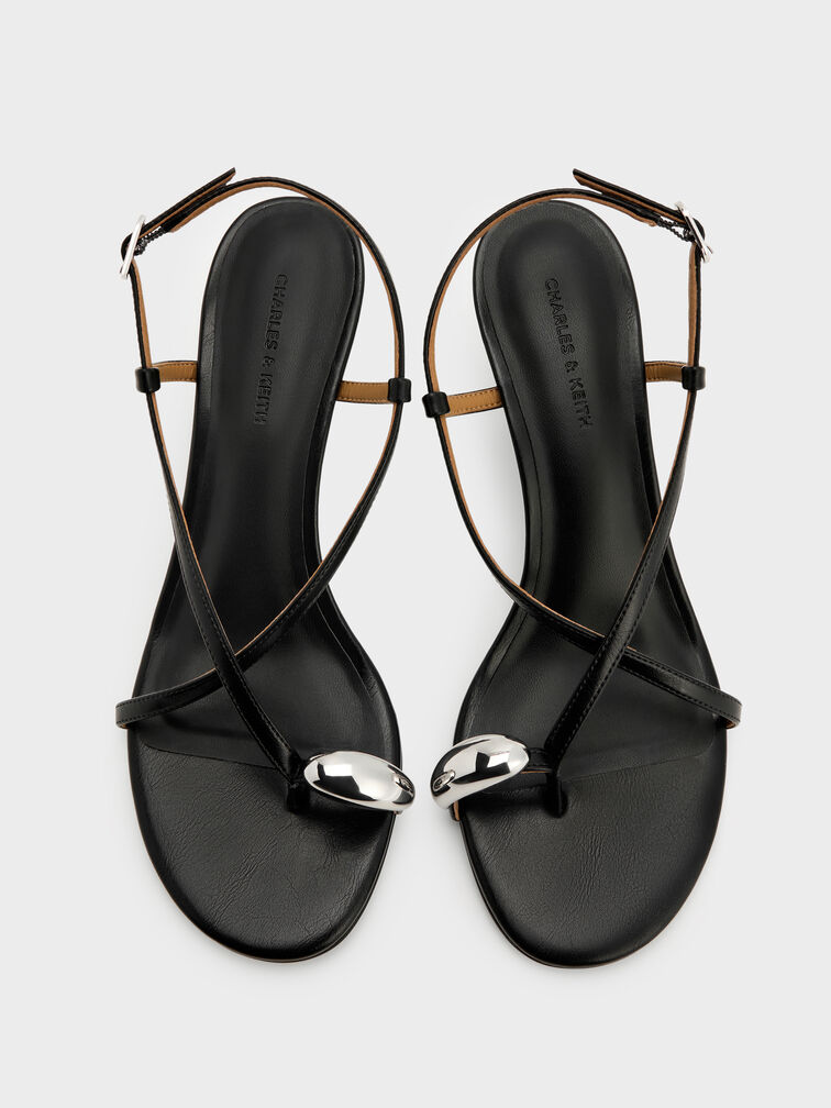Raina Toe-Ring Heeled Sandals, Black, hi-res