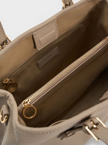 Baral Bead-Charm Tote Bag, Taupe, hi-res