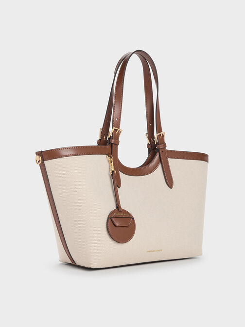 حقيبة حمل قماشية كبيرة الحجم من إينولا, شوكولاتي, hi-res