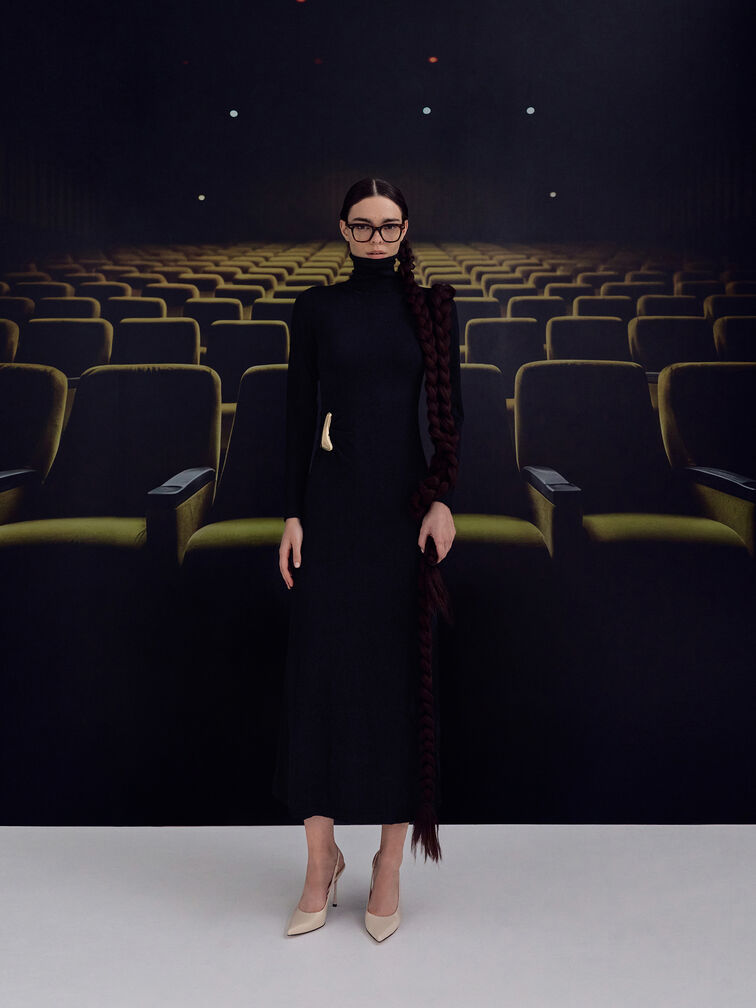 حذاء بكعب عالٍ مفتوح من الخلف من الجلد, شوفاني, hi-res