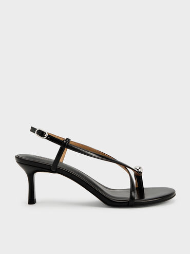 Raina Toe-Ring Heeled Sandals, Black, hi-res