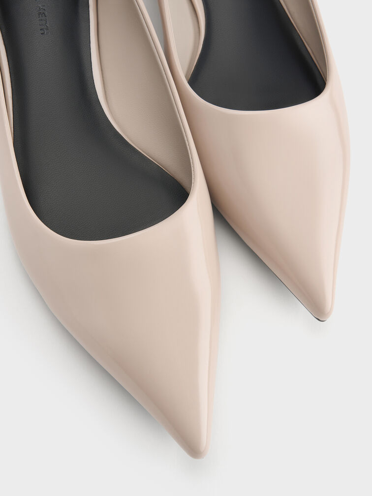 Erinna Metallic-Accent Pointed Flats, Sand, hi-res