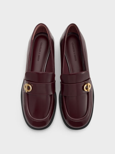 Marley Metallic-Accent Loafers, Burgundy, hi-res