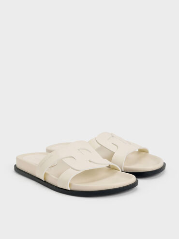 Fannie Interwoven Slide Sandals, Cream, hi-res