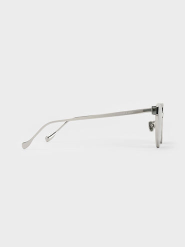 Ginny Cat-Eye Sunglasses, Silver, hi-res