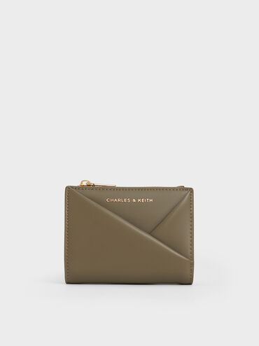 Midori Geometric Small Wallet, Deep Olive, hi-res