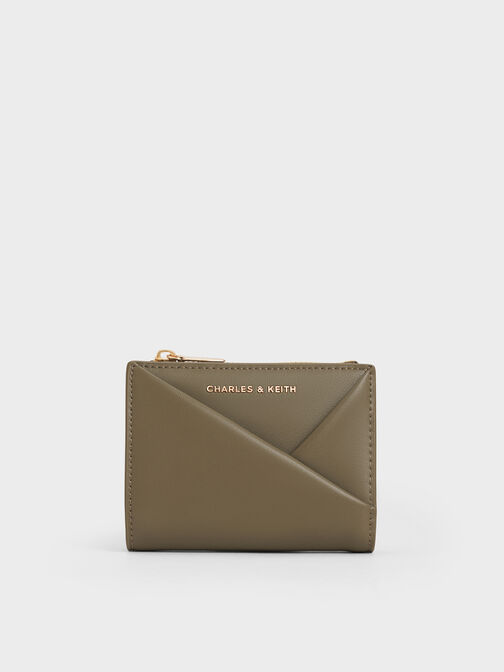 Midori Geometric Small Wallet, Deep Olive, hi-res