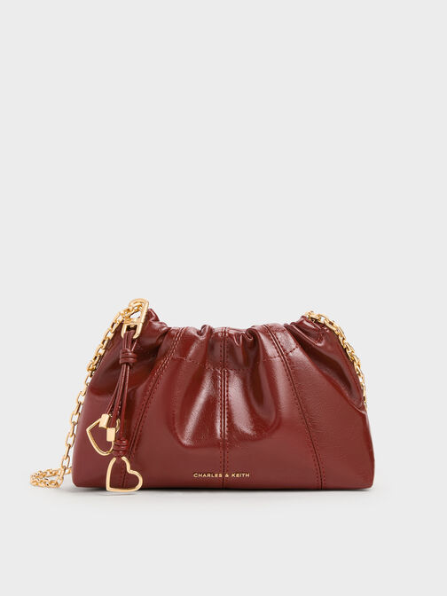 Ciara Ruched Crossbody Bag, Burgundy, hi-res